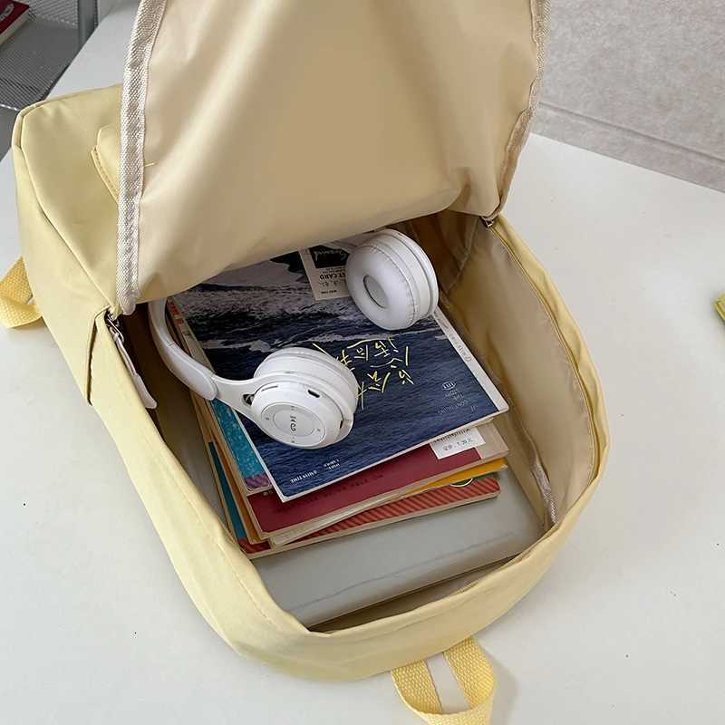 New Waterproof Nylon Women Backpack Female Travel Bag Backpacks Schoolbag for Teenage Girls Solid Color Bookbag Mochila Bookbag XJ250814