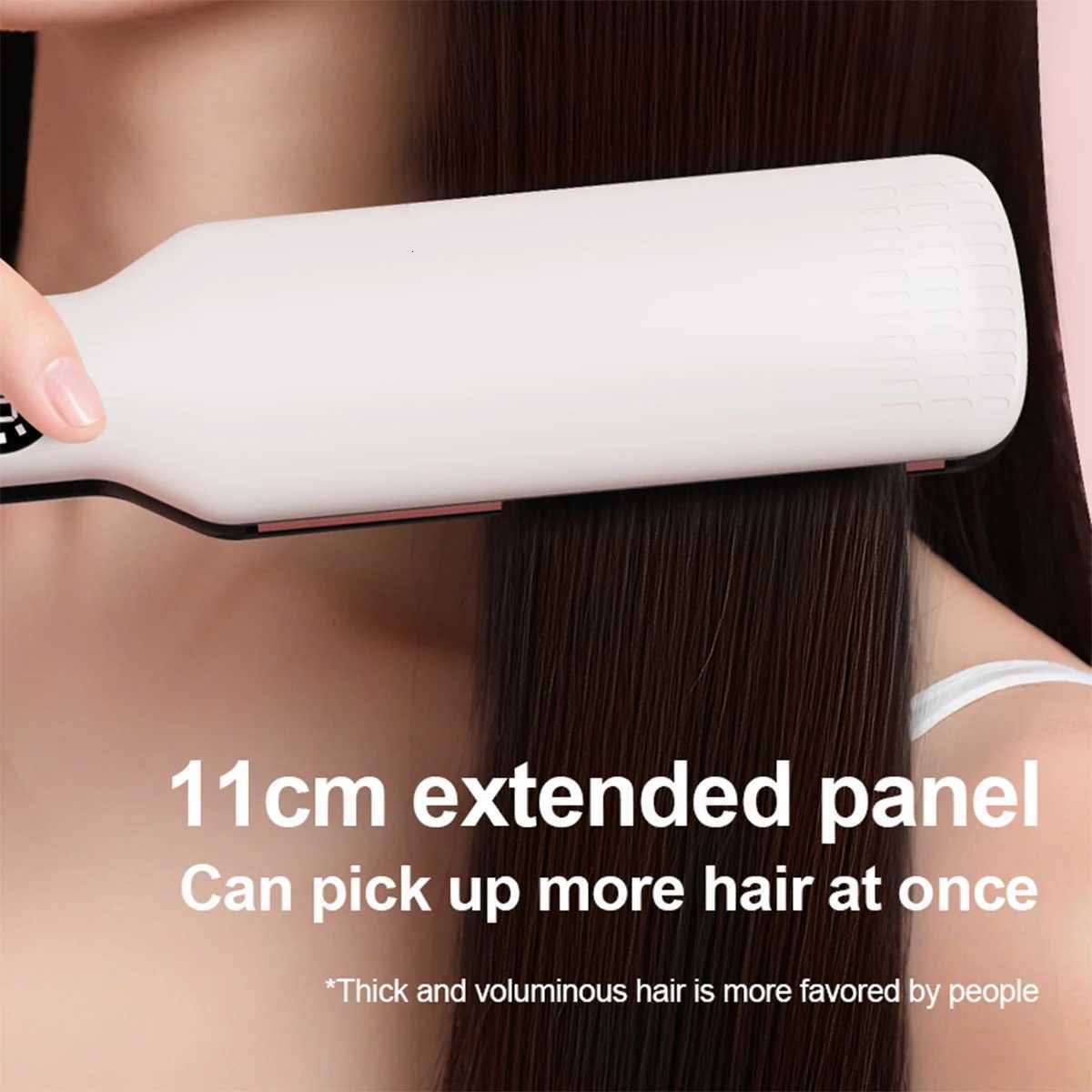 Professional Hair Straightener with Oil Coating Wide Plates60W Fast Heating Care for Frizzy Hair PTC Technology for Smooth Styling W250814