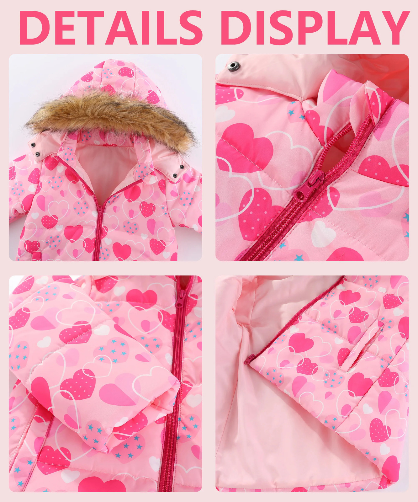 4-8T Kids Girls Ski Suits Hooded Snowboard Coats Children Winter Warm Pant Outdoor Sportwear Thick Cotton Snowboard Skiing Suit 250813