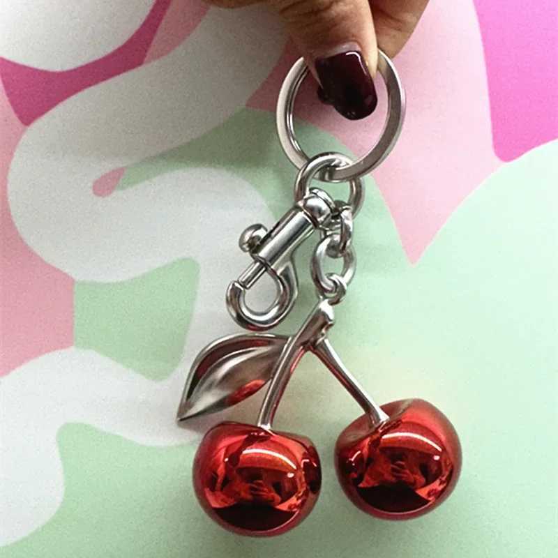Fashion Glitter Mirror Face Red Cherry Pendant For Handbag Shoulder Bags Womens Keychain Bag Charms Accessories Gift S250814