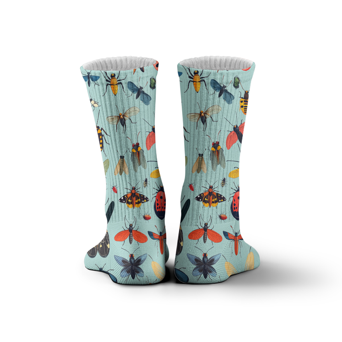Colorful Insect Pattern Unisex Tube Designer Socks C146