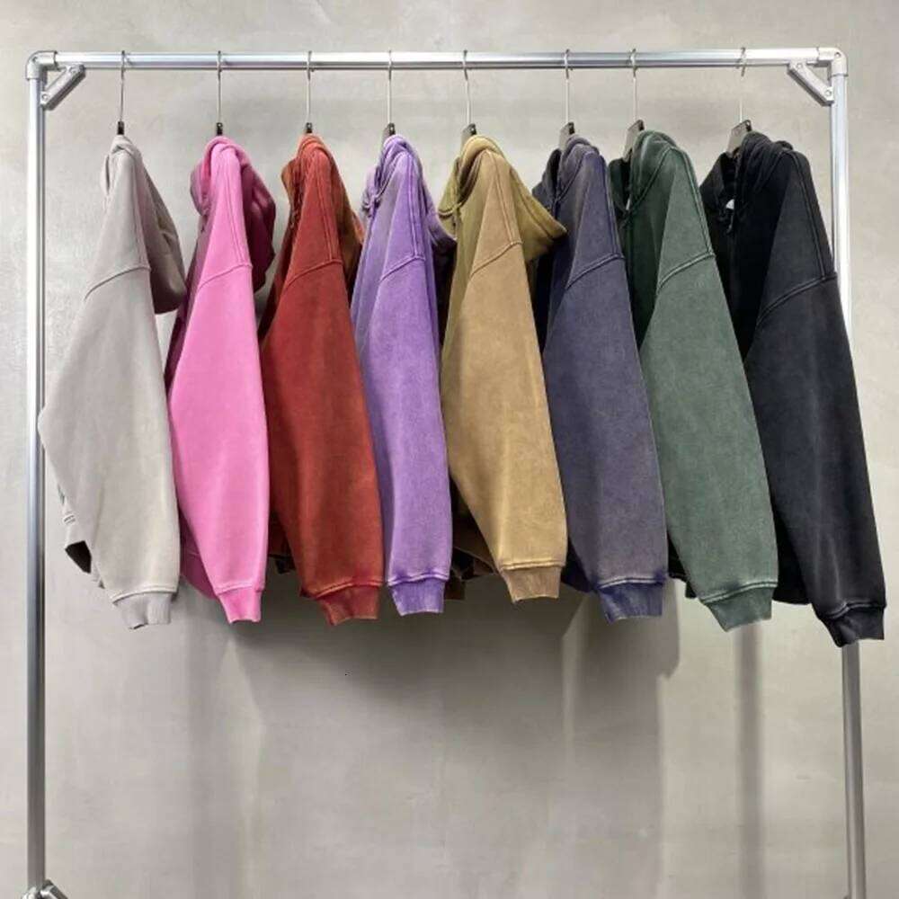 MAQVOB High Quality Apparel Street Wear Wholesale Euro US Size Spring Autum Full Up Zipper Washed Batik Dye Hoodie