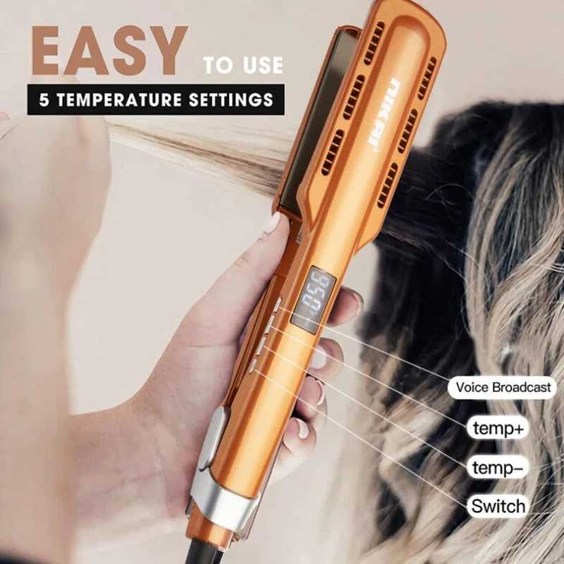 Professional Tourmaline Ceramic Hair Straightener LCD Display Flat Iron Fast Heat Curling and Straightening Salon W250814