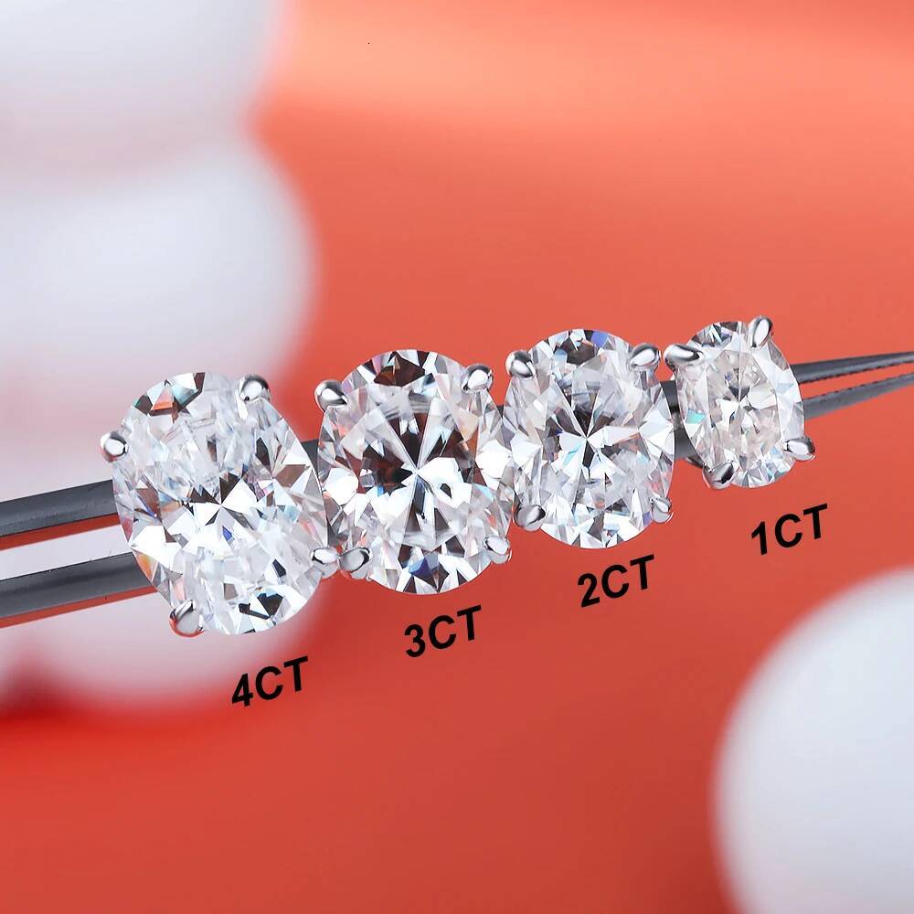 BXINY 1-4Carat Oval Cut Moissanite Stud Earrings S925 Silver GRA Certified Diamomd Ear Studs for Women Wedding Gift Fine Jewelry