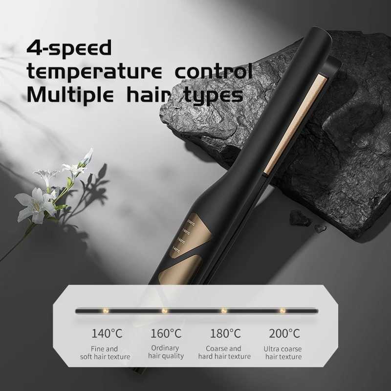4-Temperature Hair Straightener Flat Iron - Mini Portable Ceramic Styler for Straight Curly Wavy Hair Frizz Control W250814