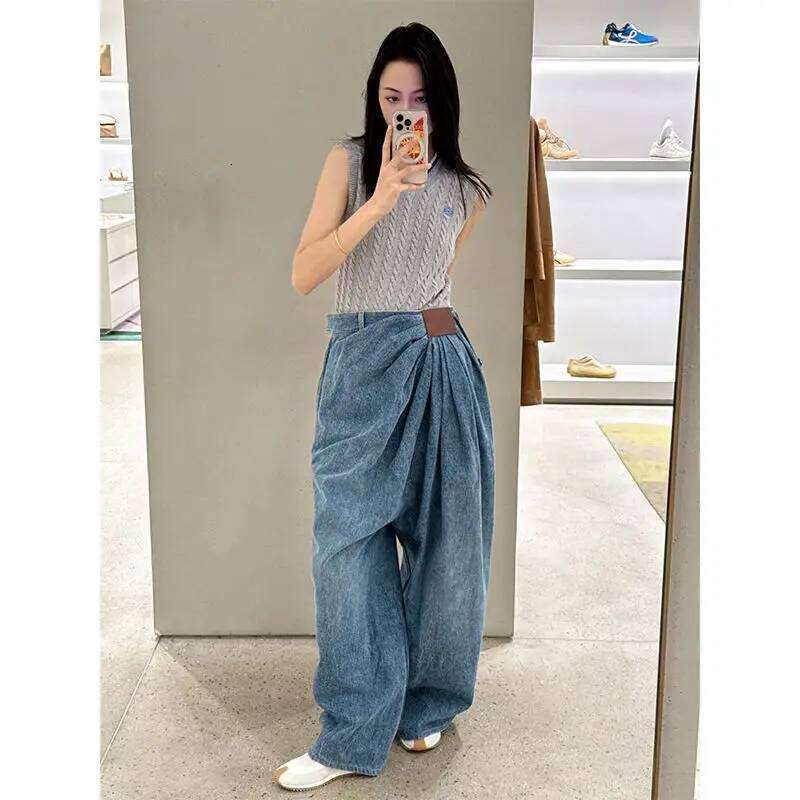 Women Loose Large Size Fashion Street Casual Euro-America Style Girls Jeans