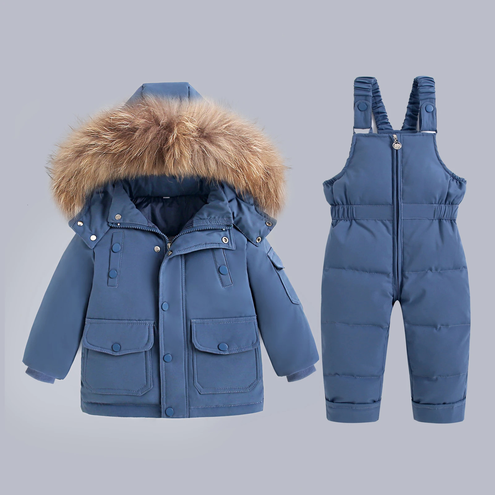 -30 C Baby winter Thicken Warm down jacket toddler jumpsuit children kids clothing Set 2pcs girl clothes Infant snowsuit 1-6Y 250813