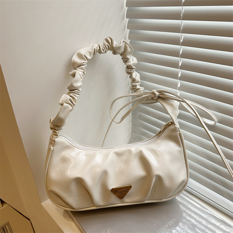 High - value super - popular niche pleated bags for women 2025 style fashionable and versatile cross - body bags hot - selling single - shoulder under