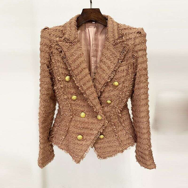 Women's New Style Star Fashion Fringed Tweed Slim Blazer
