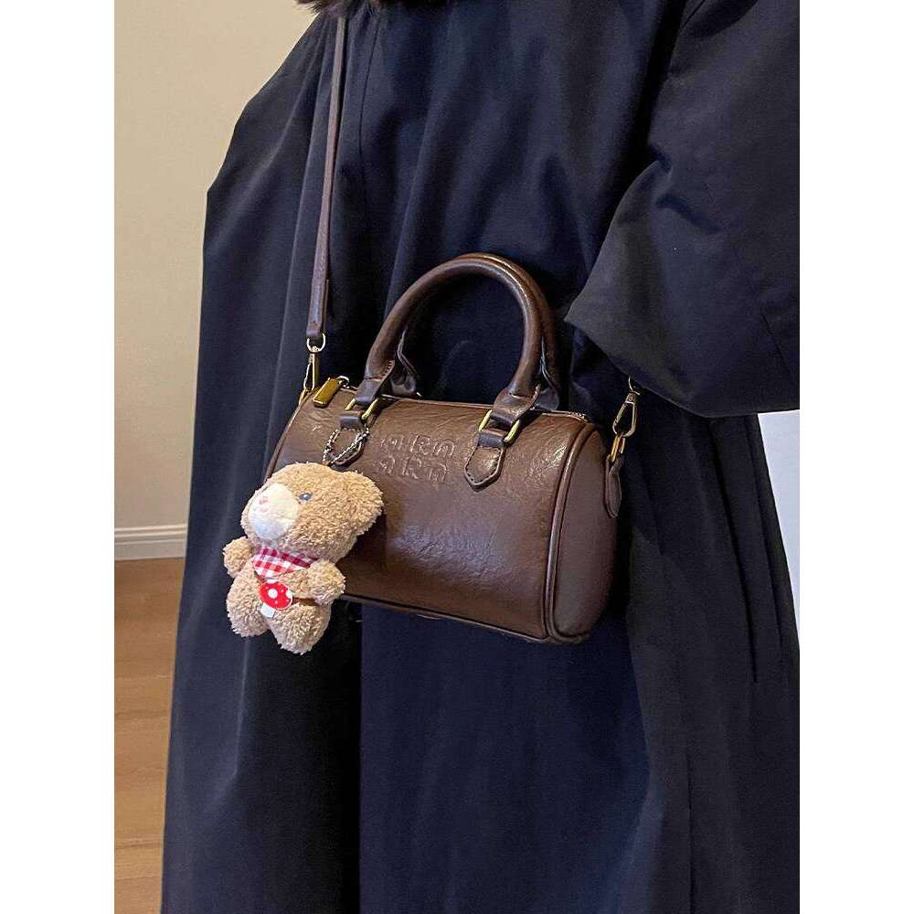 Korean INS Cute Handbag for Women 2025 New NEW free shipping Autumn Winter Boston High-end Feel Shoulder Bag