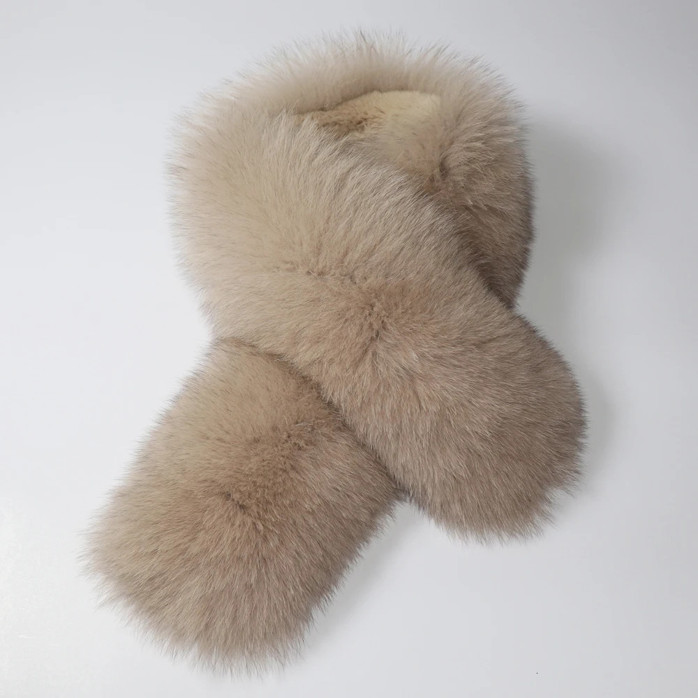 Women Fashion Fox Fur Scarf Natural Warm Fluffy Fox Fur Scarves Collar Lady Winter Thick 100% Genuine Fox Fur Mufflers 250808