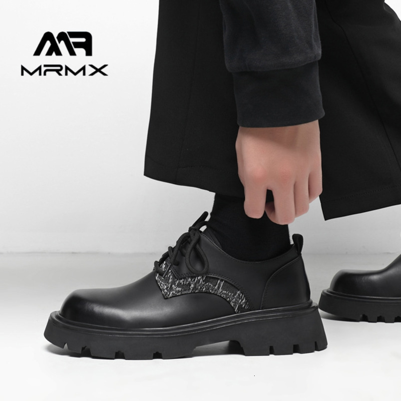 2025 New Derby Thick Sole Height Increasing Men's Trendy High-End British Style Round Toe Casual Leather Formal Groomsmen Shoes