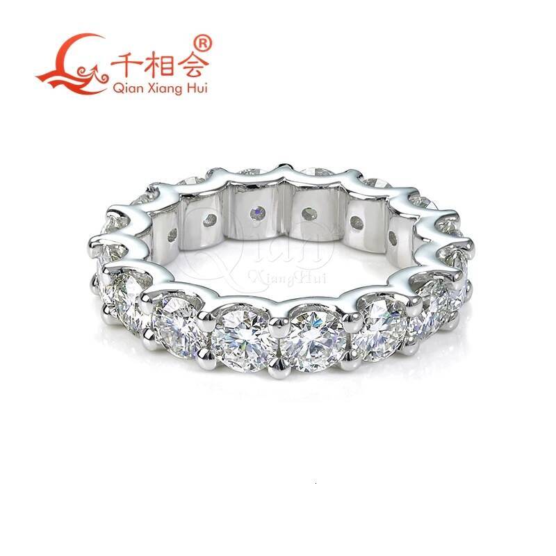 10K 14K 18K real gold 0.3ct 4mm round white moissanite Eternity Band Customizable Specifications ring Jewelry Rings Engagement