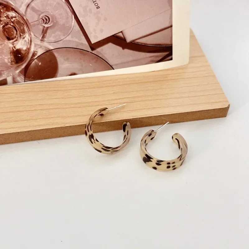 Acrylic Hoop Earrings Women 2024 New Fashion Stud Earrings Retro Trend Stud Earrings Women Trend Twist Elegant Hoop Earrings XJ250814