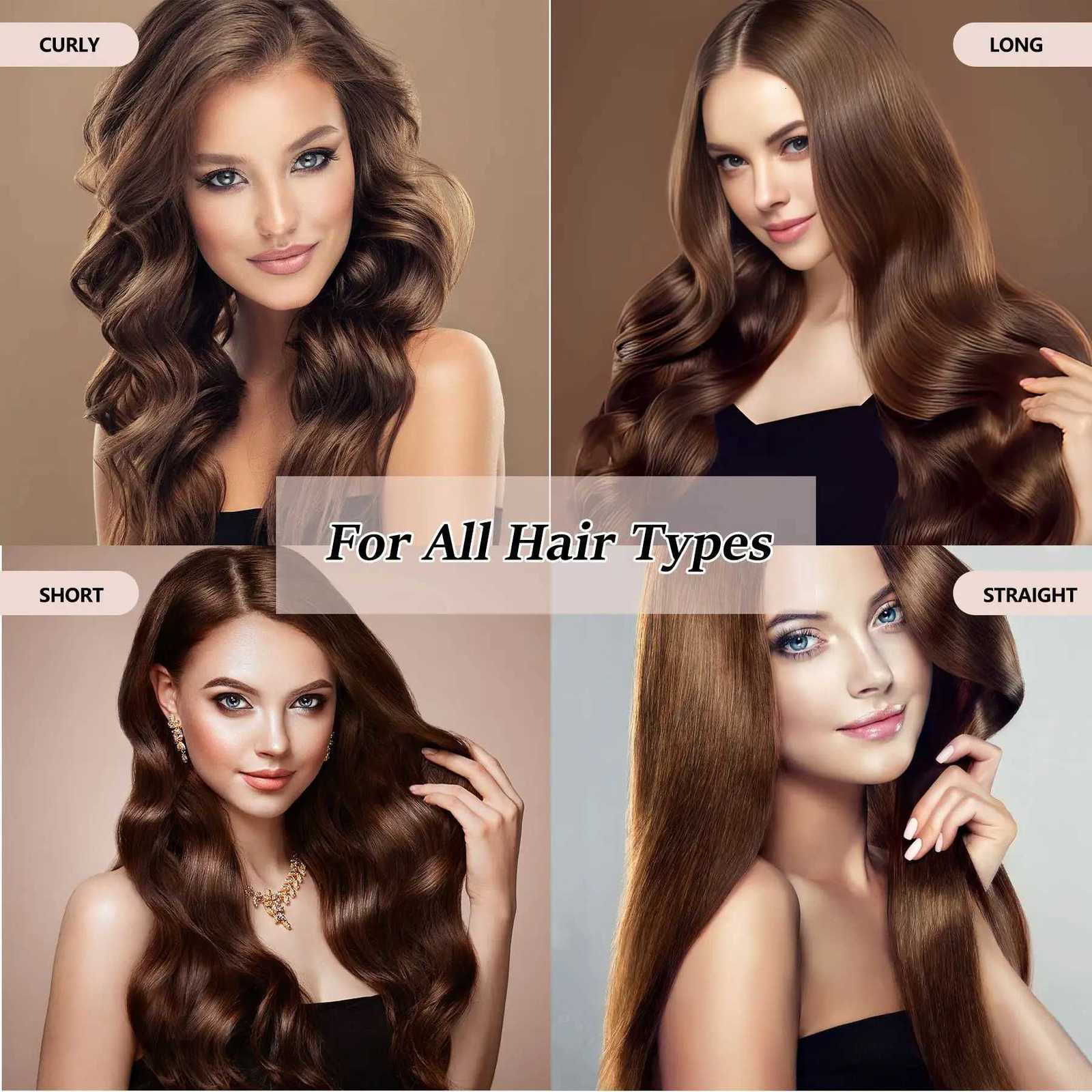 2 in 1 Hair Straightener Curler Set Dual Voltage Negative Ion Fast Heating for Versatile Styling Tool Perfect for Home Travel W250814