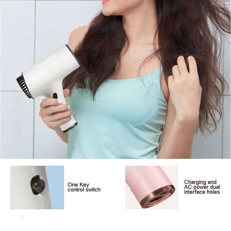 220v Cord And Cordless Dual Use Blower Hot Cold Even Wind 2 Gears Portable Mini Hair Dryer For Home Travel Art Making