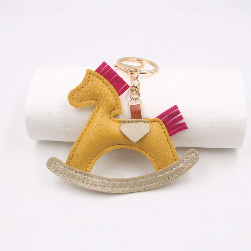 Bag charms Designer Creative Rocking Horse charm Premium Backpack Pendant Car Hanging Ornament Carousel Stuffed Pony Keychain Accessory Chain