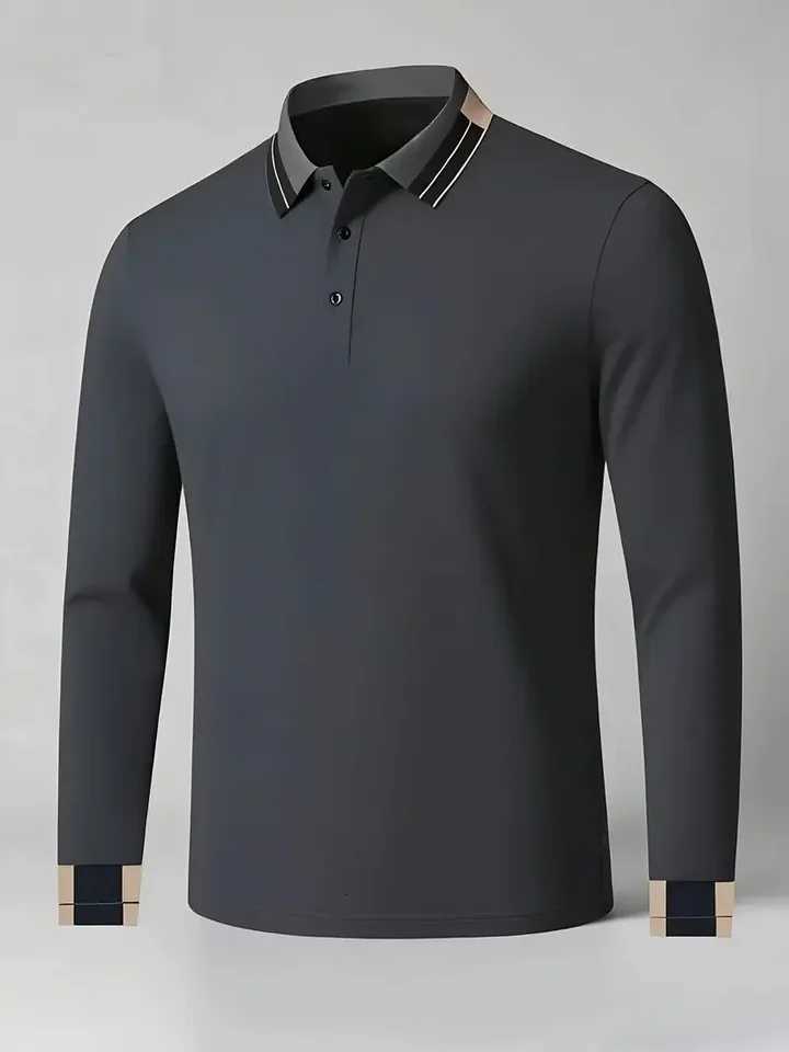 2025 New Fashion Trend Spring and Autumn Long Sleeve Polo Shirt Daily Shopping Comfortable Casual Commuter Men XJ250804