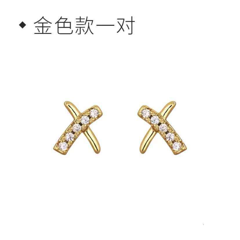 Whale Forest S925 Sterling Silver Cross Earrings - Minimalist Geometric Studs for Women, Ins Style Light Luxury (1263)