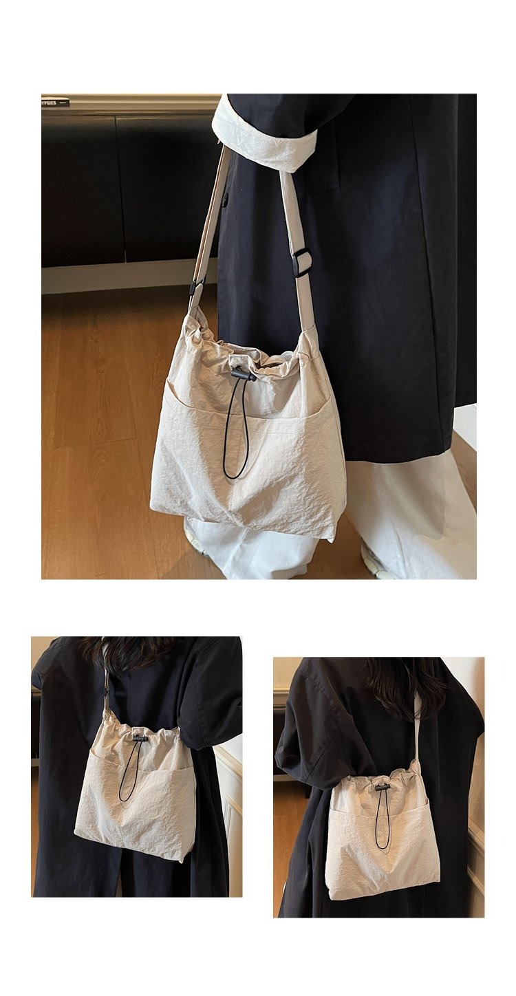 nylon cloth summer 2025 womens shoulder bag onesize tote bag drawstring