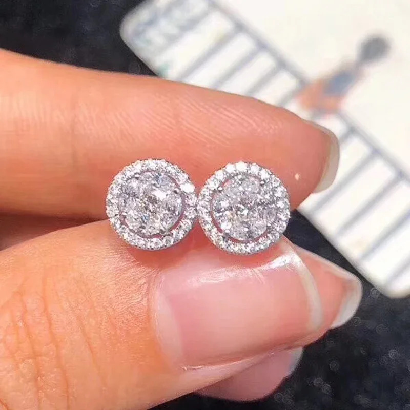 Huitan Classic Womens Stud Earrings Gold Color/Silver Color Crystal Cubic Zirconia Exquisite Female Earrings Versatile Jewelry 250812