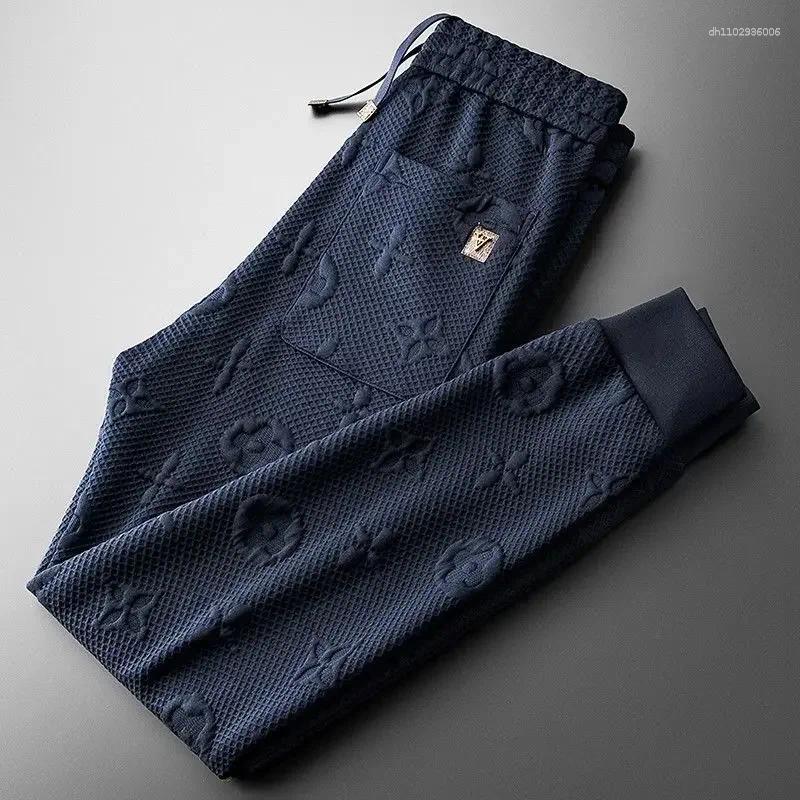 Men's Pants 2026 Neew Autumn And Winter 3D Three-dimensional Jacquard Fashion Slim-fit Sports Knitted Sweatpants Casual