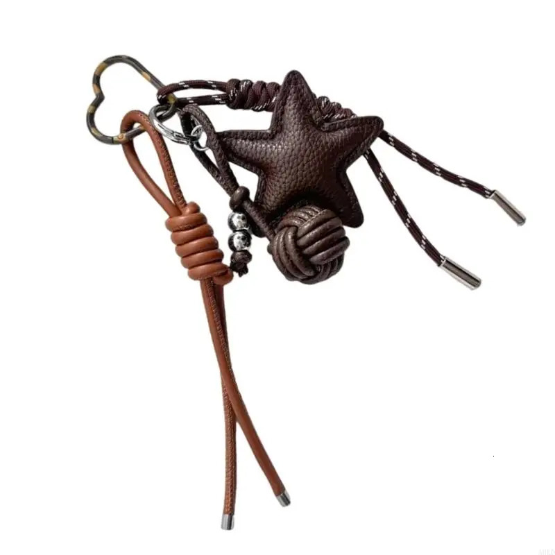 PU Leather Star and Ball Pendant Love Heart Ring Keychain Women Bag Decoration Backpace Accessories for Daily Use or Party Gifts 250811