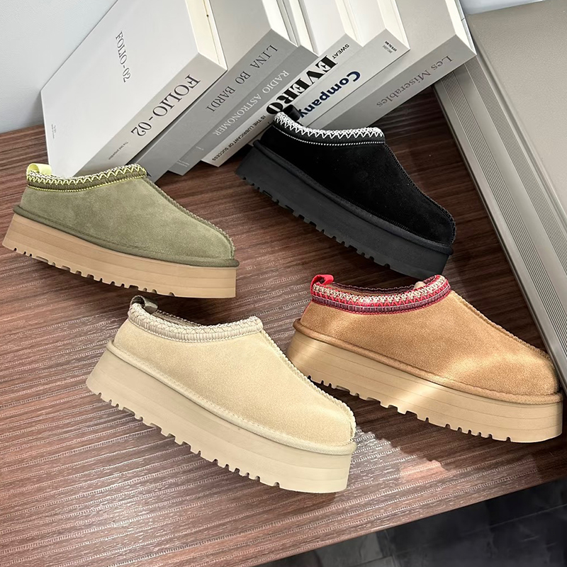 Womens Tazz slippers Winter Chestnut Fur Slides Dheepskin Shearling slipper Tasman Classic Ultra Mini Platform Boots women snow Wool Blend Booties EUR35-46
