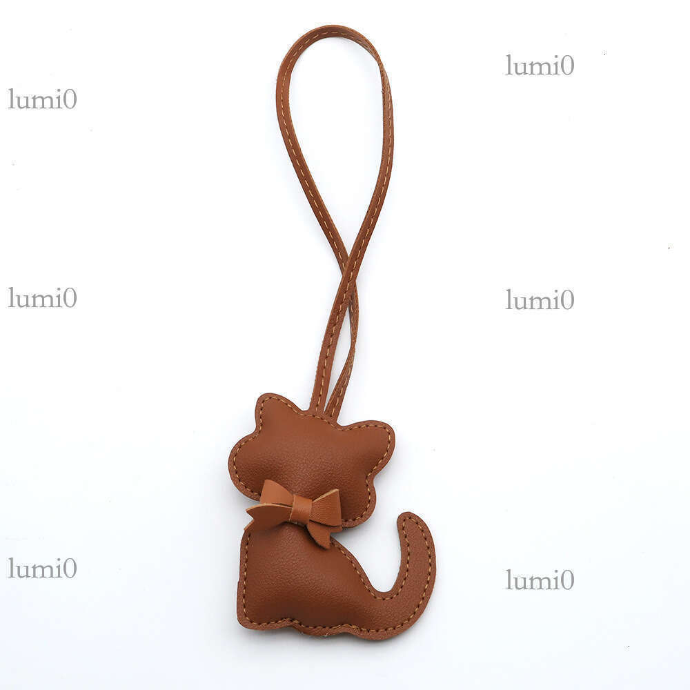 New PU Leather Pendant Bow Cute Cartoon Animal Kitten Women's Bag Decoration Small Gift
