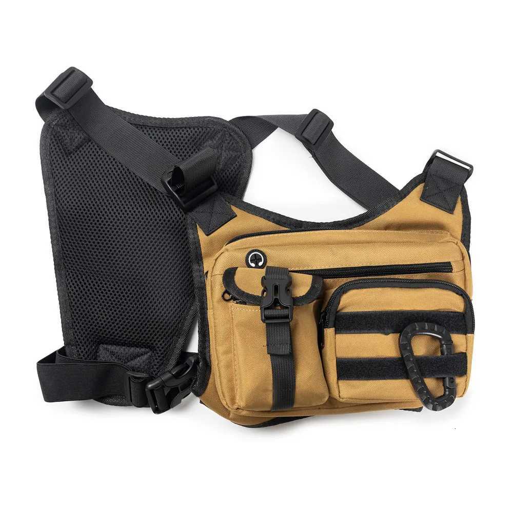 Mens Tactical Chest Bag Outdoor Tactical Vest Outdoor Sports Cycling Vest Multifunctional Pack Y250814