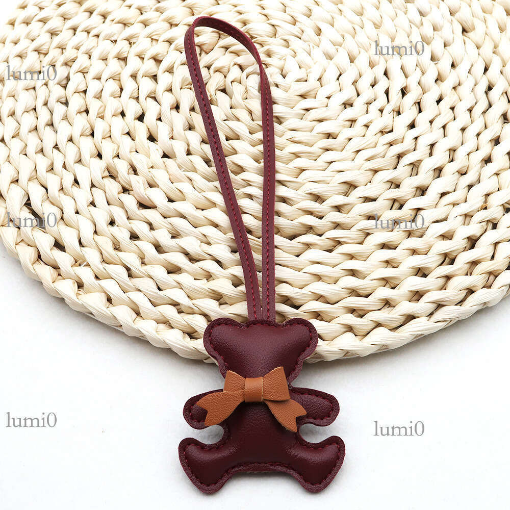 New Cute Little PU Leather Bag Pendant Creative Internet Celebrity Cotton-Filled Cartoon Bear Fashion Accessory