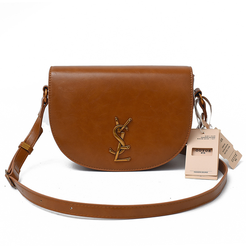 Designer bag free shipping hot Light luxury outdoor casual saddle bag simple and versatile high-capacity shoulder bag