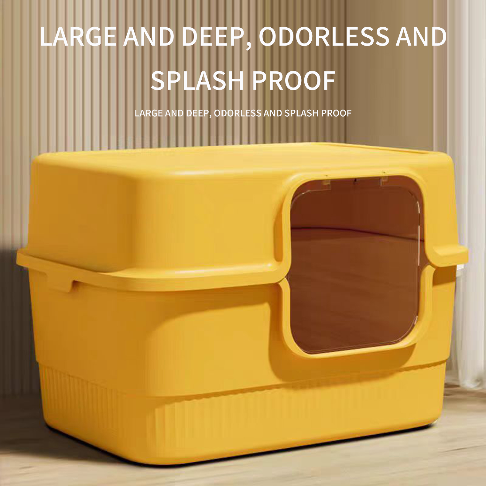 Cat litter box, oversized, fully enclosed, odorproof, deodorizing, giant cat toilet, splash proof, cat litter box, pet supplies