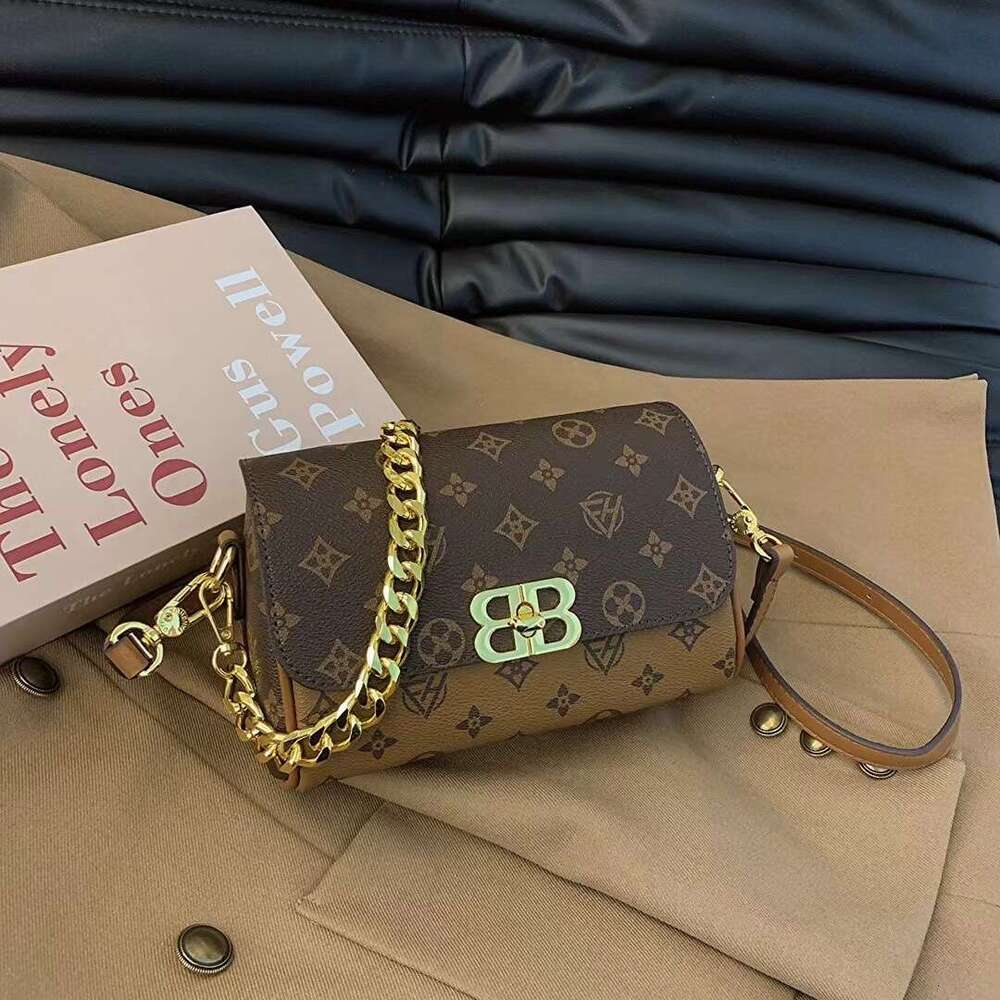 Designer Bag Luxury Bag Fashion Print Crossbody - Stylish PVC Shoulder Purse With Chain Strap, Trendy Casual Handbag Shoulder Bag Women Brown/Contrast