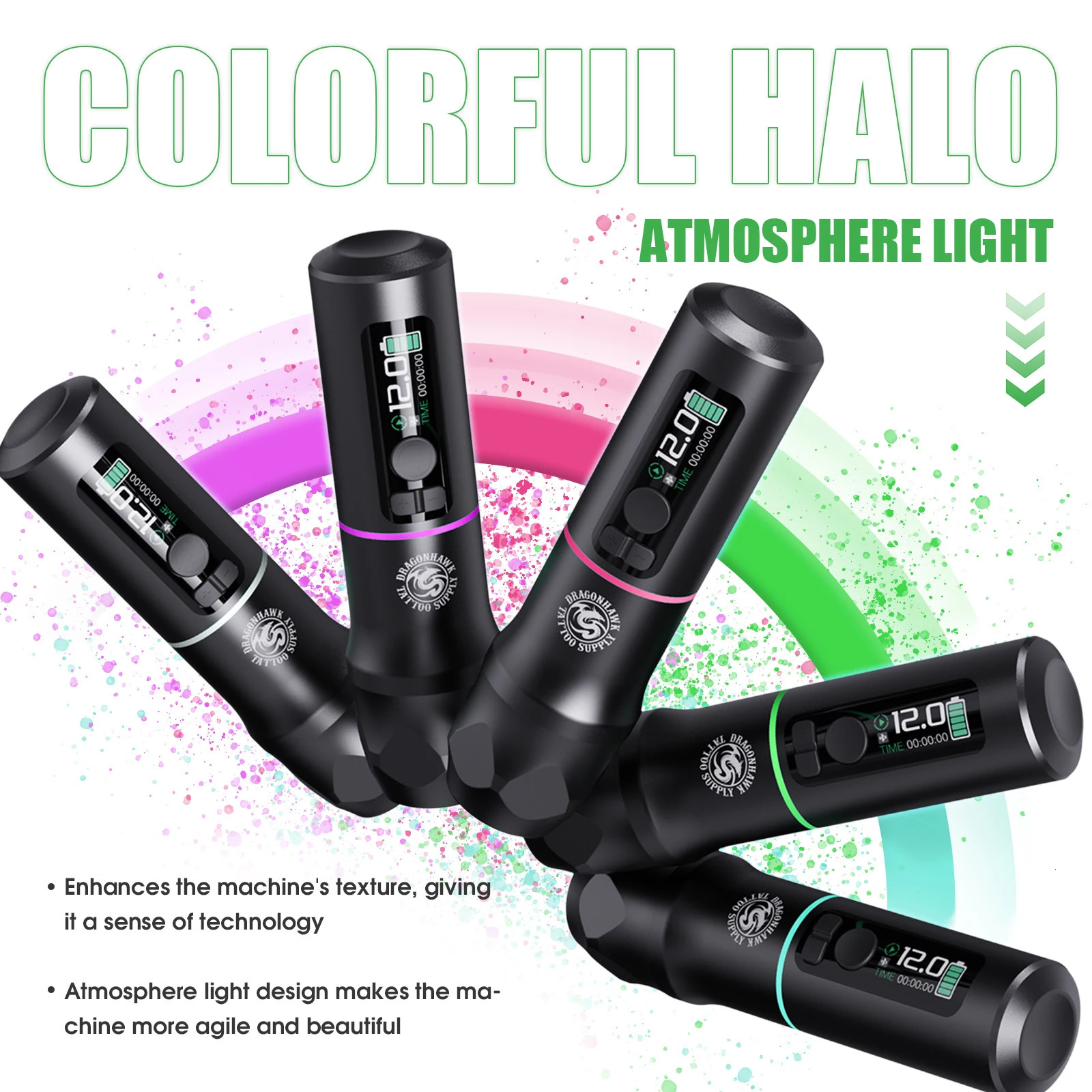 Arrivals Dragonhawk X20 Pro Wireless Tattoo Machine 2000mAh Battery Pen Smart Screen LED Display Mcore Brushless Motor 250809