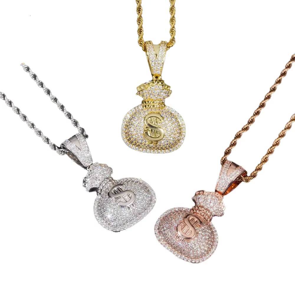 925 Silver VVS Moissanite Pocket Pendant Fashionable Hot Street Hip Hop Style for Men and Women Top