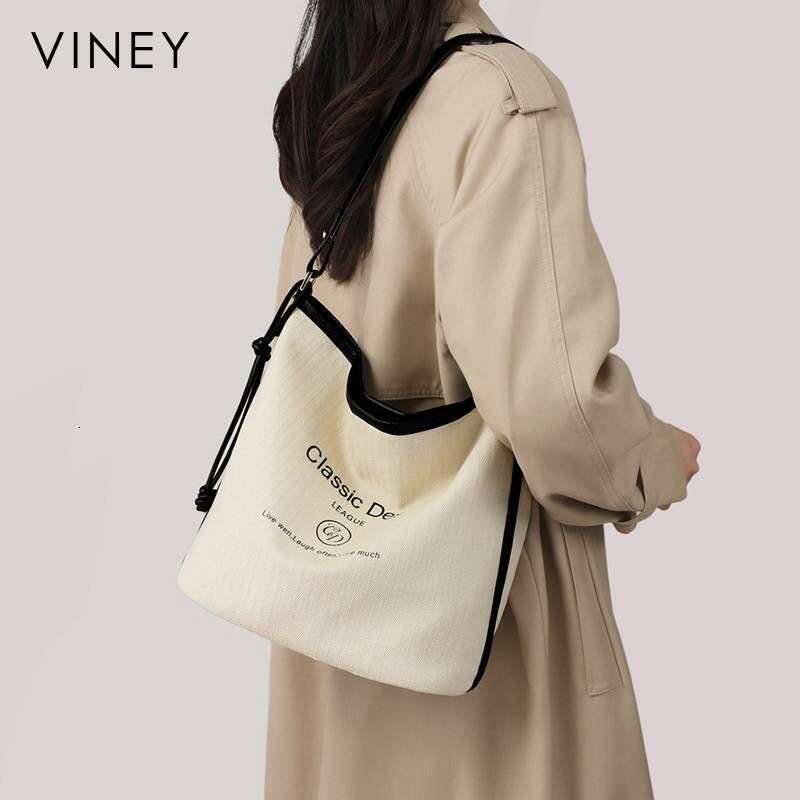 VINEY2025 Summer New Women's Tote Casual Canvas Large Capacity Shoulder Messenger Bags