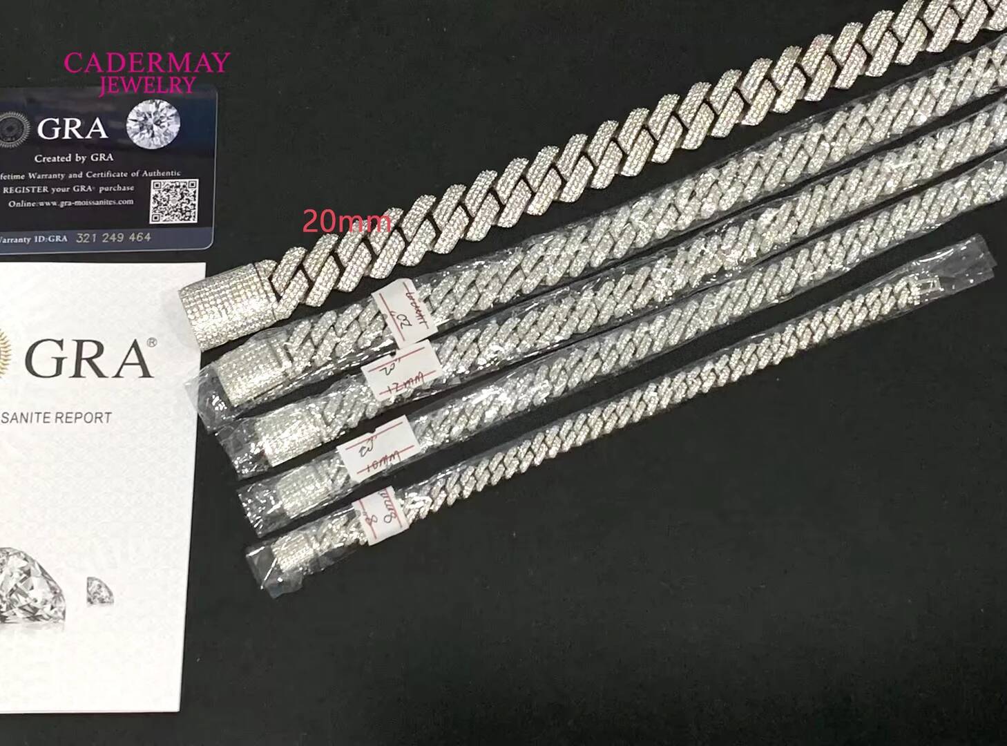 Hiphop Jewelry 925 Silver 8mm 10mm 12mm 14mm Wide Iced Out VVS Moissanite Cuban Chain Moissanite Chain Neckalce Rapper Men Women