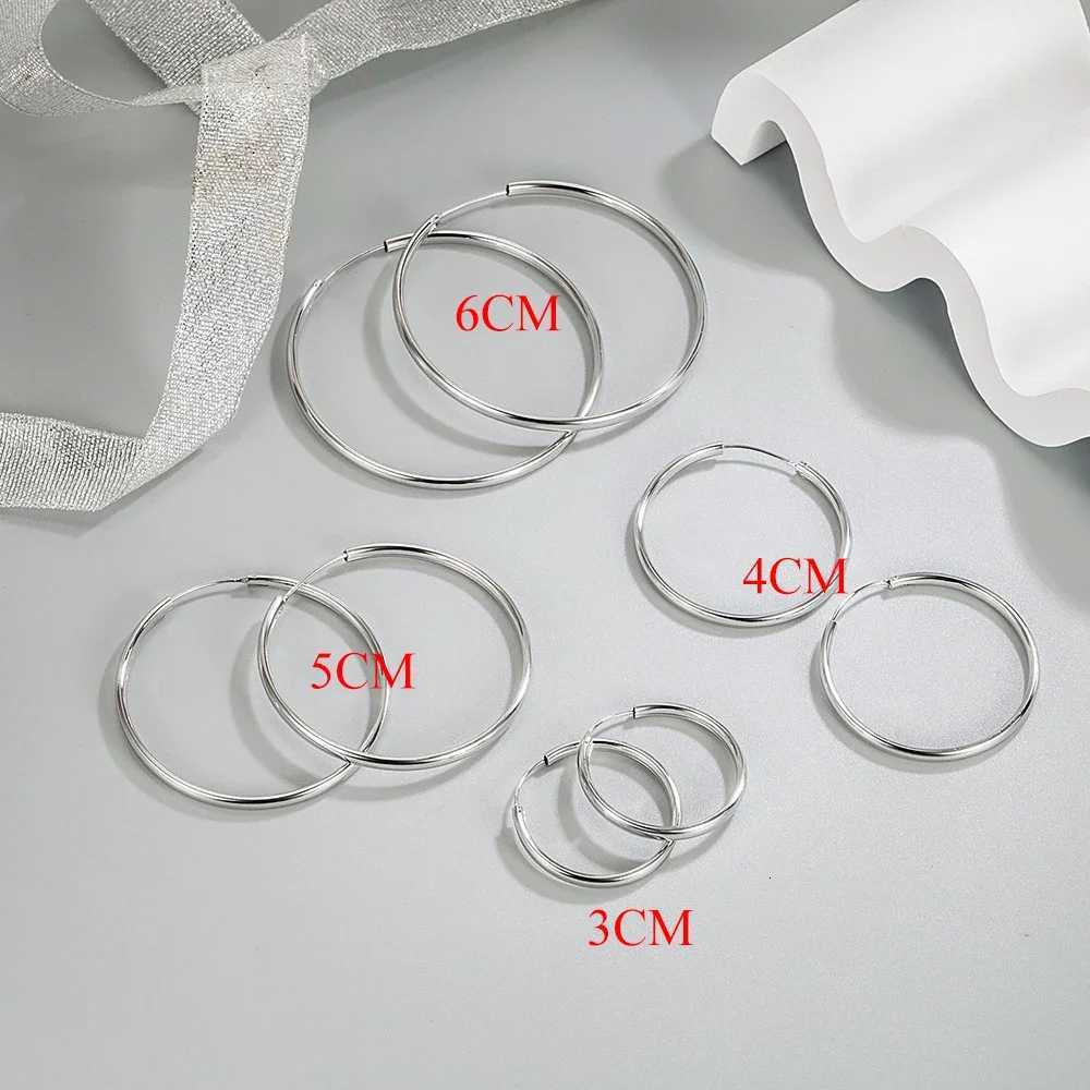 925 Sterling Silver Womens New Jewelry Fashion Round Hoop Earrings XJ250814