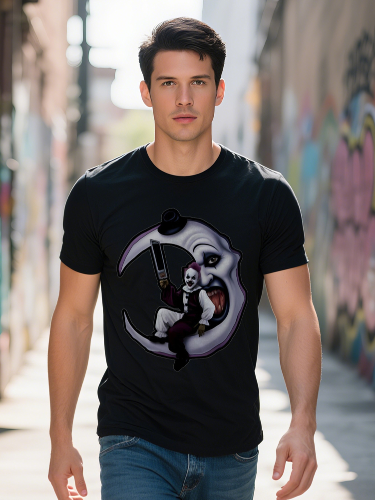 Men S Casual Crew Neck T-Shirt Knit Fabric Slight Stretch Regular Fit with Humorous Portrait Graphic for Summer