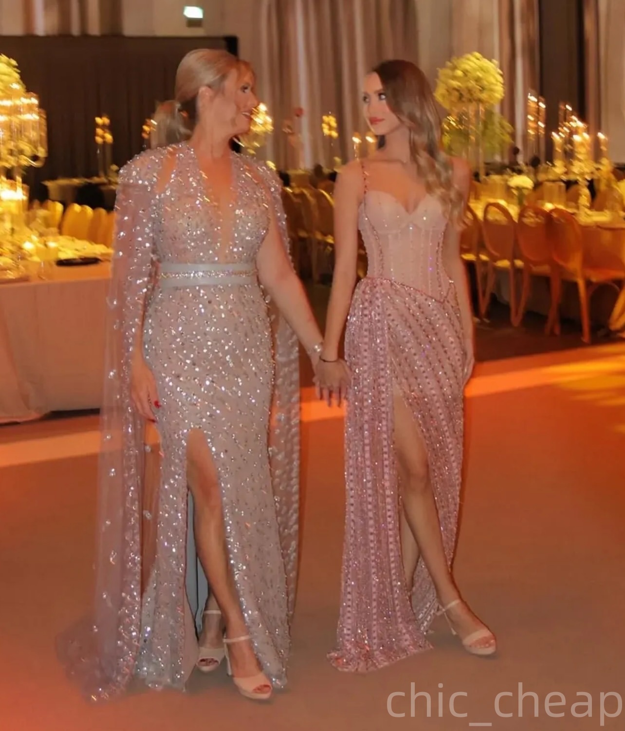 Mermaid Champagne Prom Dresses 2025 Sequined Halter Long Sleeves Evening Formal Party Second Birthday Engagement Gowns Plus Size Dress For Special Occ