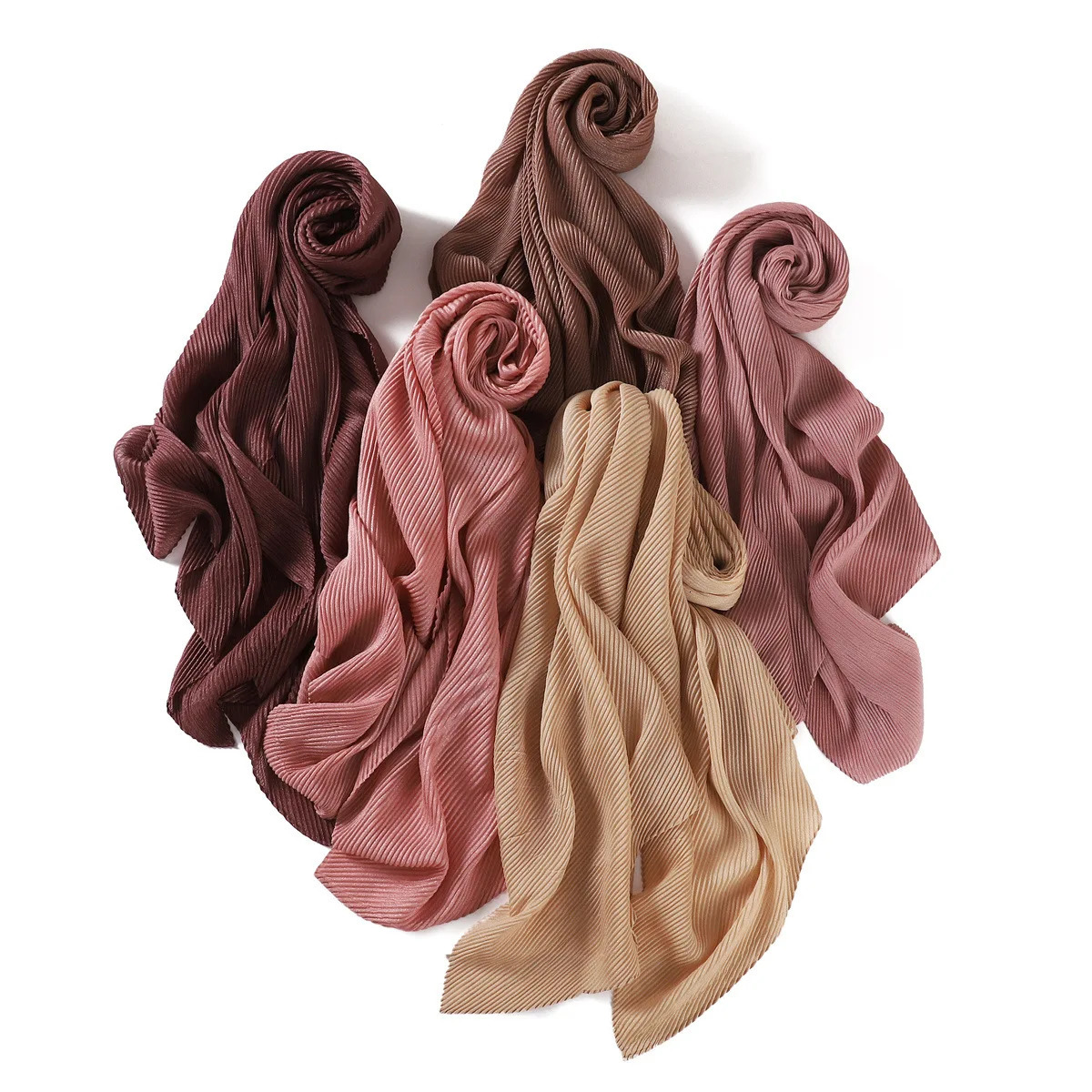 High Quality Breathable Womens Shiny Pleated Hijab Scarf Fashion Polyester Golden Sliver Crinkle Head Wraps Islamic Turban 250808