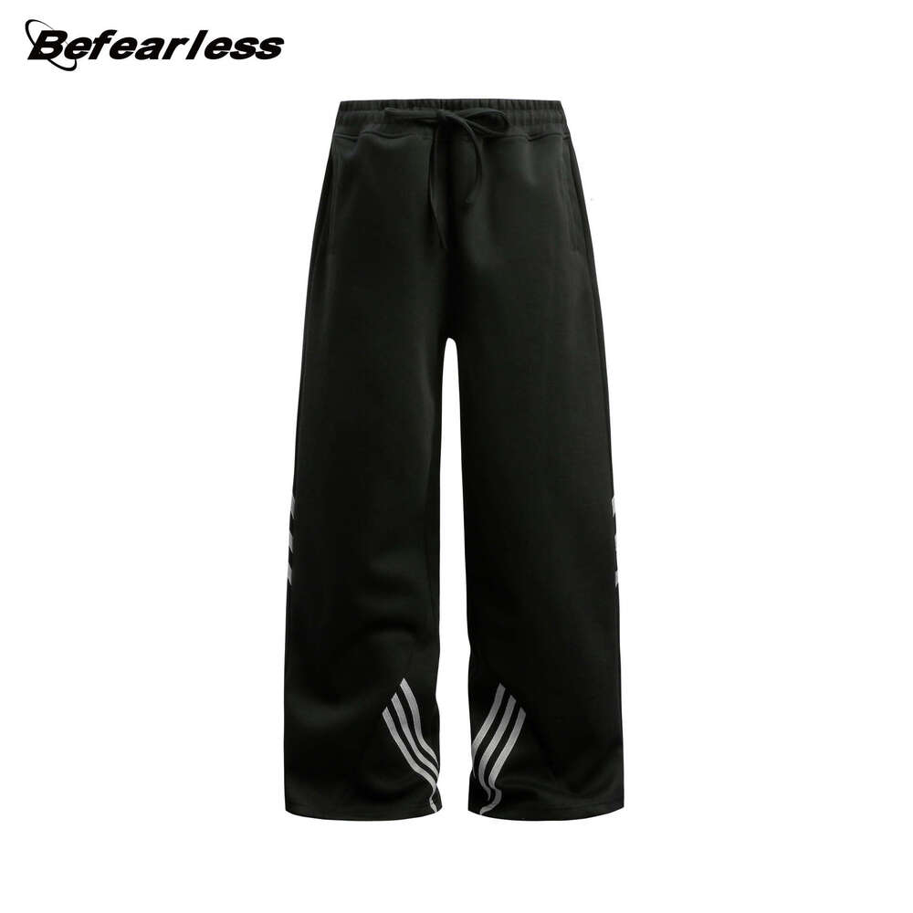American Style Striped Cargo Unisex Trendy Brand Straight Wide-Leg Outdoor Sports Joggers Casual Floor-Length Pants B5