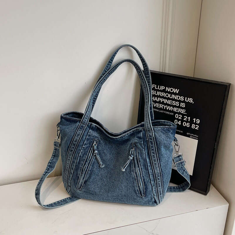 Denim Bags Designer Women for Women 2025 New Trendy Korean and Japanese Style Shoulder Large Capacity Crossbody Commuter Handbag Tote Bag