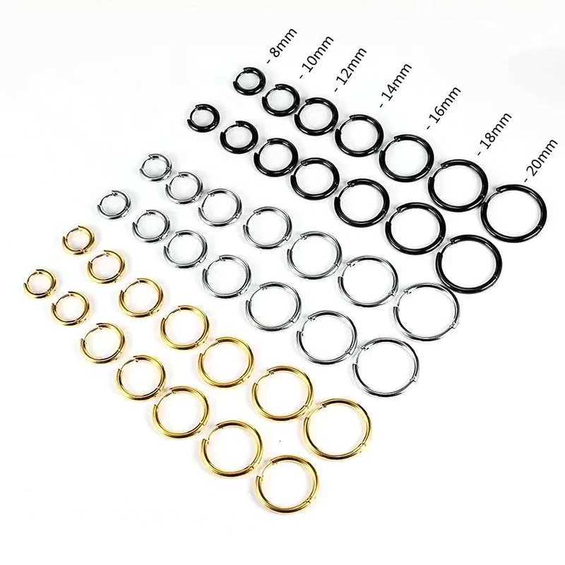 1 Pair Stainless Steel Round Hoop Earrings For Women 2.5mm Thick Hip-hop Street Pop Ear Buckle Classic Huggie Daily Jewelry XJ250814