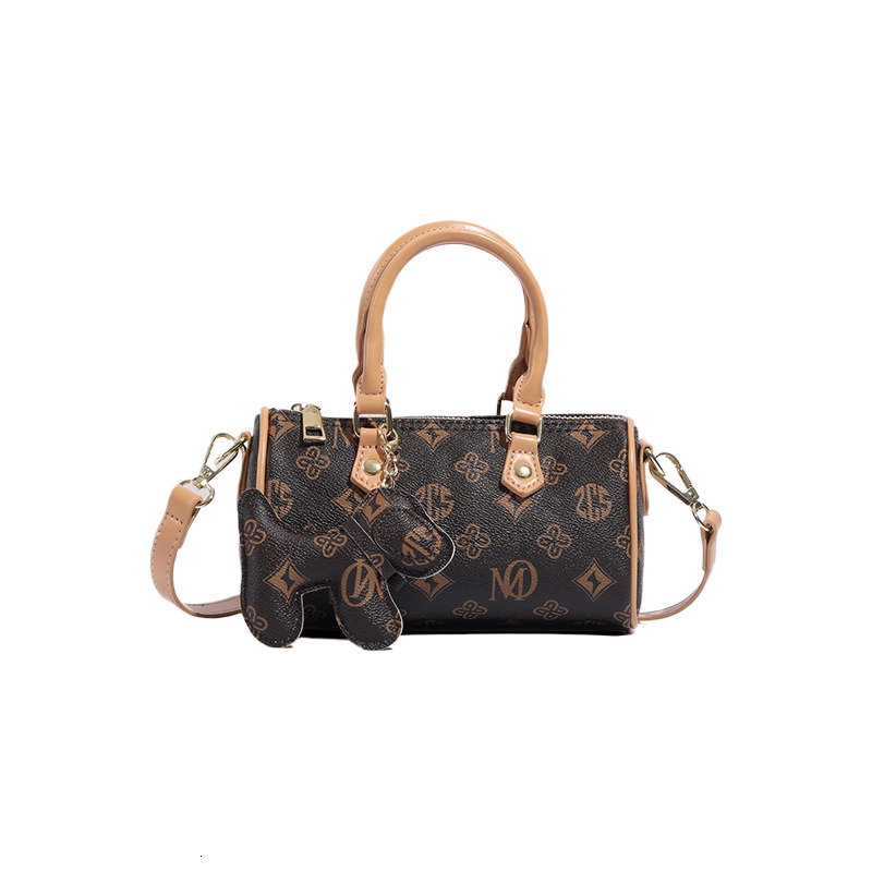 New Light Luxury Niche Texture Women's Handbag Free Shipping Designer Pink Floral Cylindrical Makeup Bag Versatile Fashion Shoulder Crossbody Bag