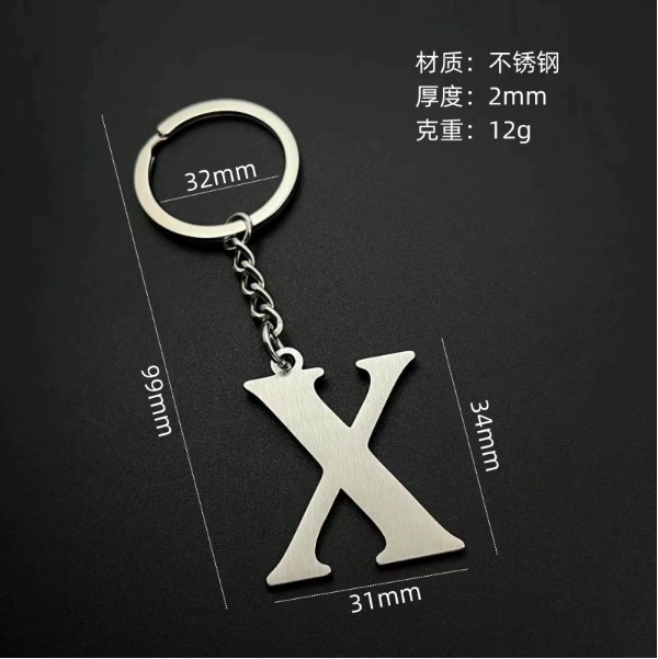 Key Rings Jewelry sKey Metal Diy A-Z 26 Letters Keychains Stainless steel Car Ring Women Charm Gift Chain Party Letter keychain pendant combination Ke