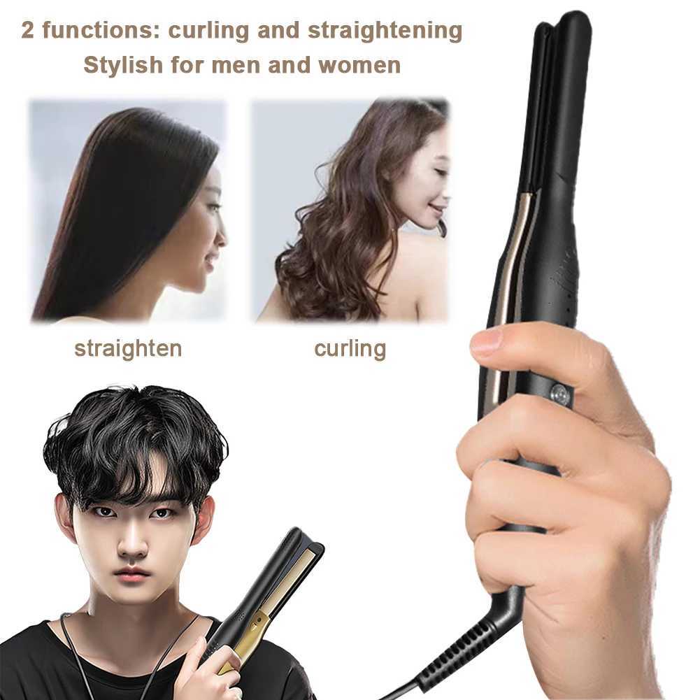 2 In 1 Professional Ceramic Flat Iron Electric Splint Flat Iron Negative Ion Straightening Curling Iron Plates Corrugation Hair Care W250814