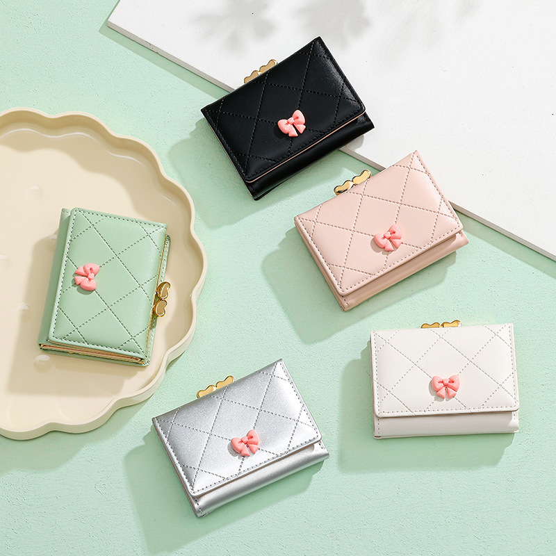 Luxury Brand Designer Bag New Japanese Style Short Women's Wallet High-End Bowknot 70% Off Clip Card Holder Wallet Wholesale