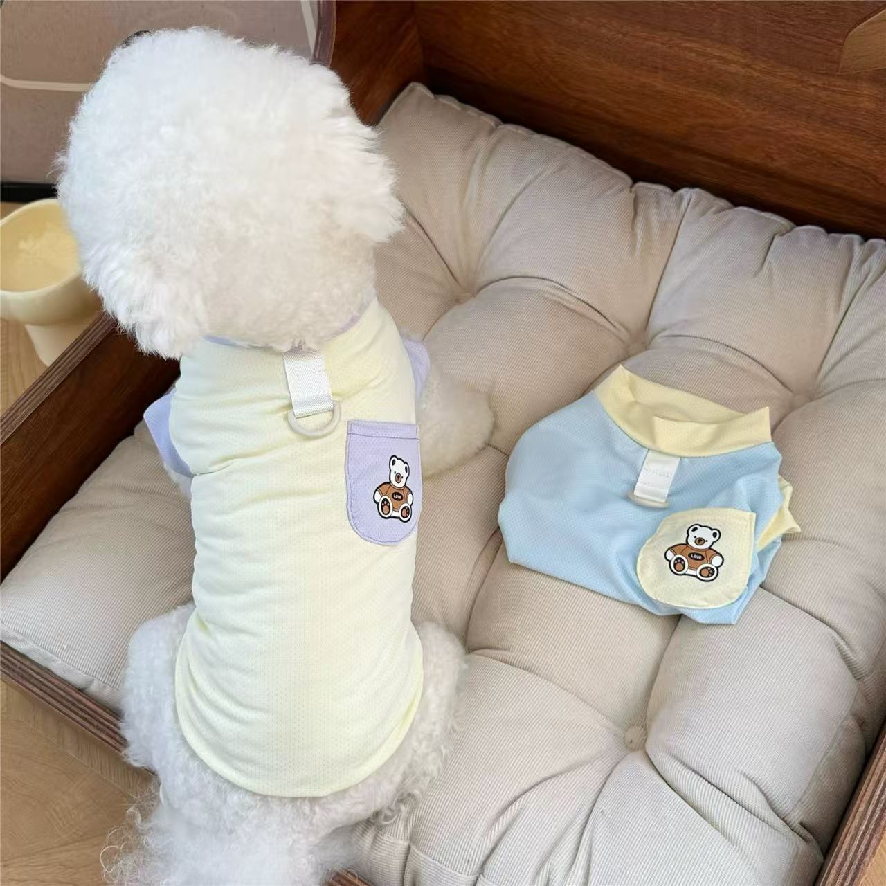 T935 Dog clothes breathable summer thin Teddy Bichon Maltese small dog Pomeranian pet vest cool clothes